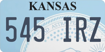 KS license plate 545IRZ