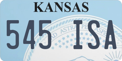 KS license plate 545ISA