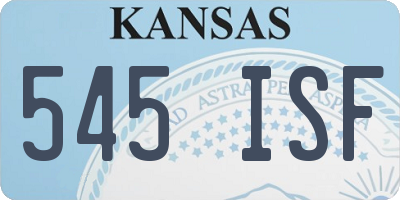 KS license plate 545ISF