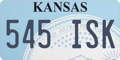 KS license plate 545ISK