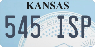 KS license plate 545ISP
