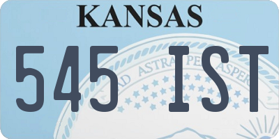 KS license plate 545IST