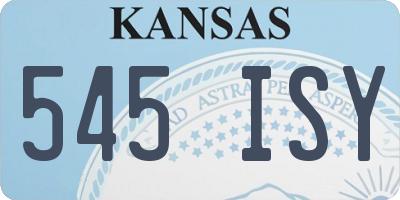 KS license plate 545ISY