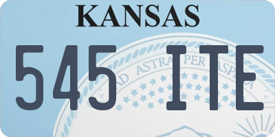 KS license plate 545ITE