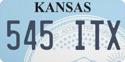KS license plate 545ITX
