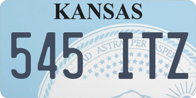 KS license plate 545ITZ