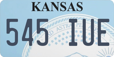 KS license plate 545IUE
