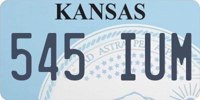 KS license plate 545IUM