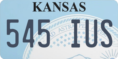 KS license plate 545IUS