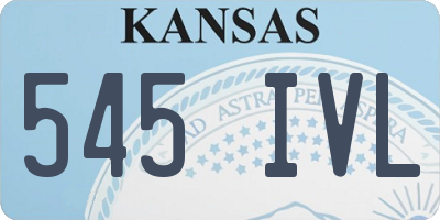 KS license plate 545IVL