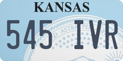 KS license plate 545IVR