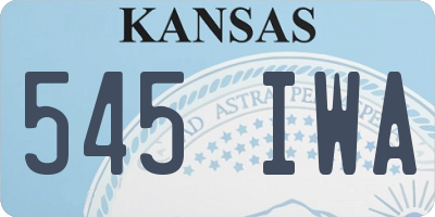 KS license plate 545IWA