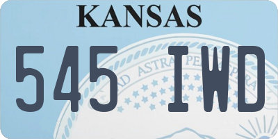 KS license plate 545IWD