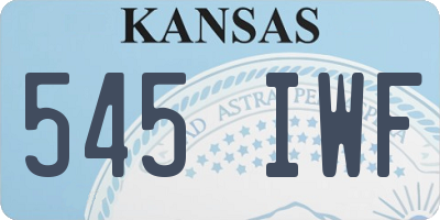 KS license plate 545IWF