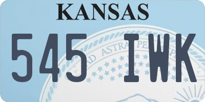 KS license plate 545IWK