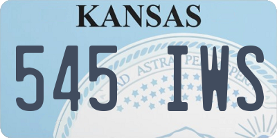 KS license plate 545IWS