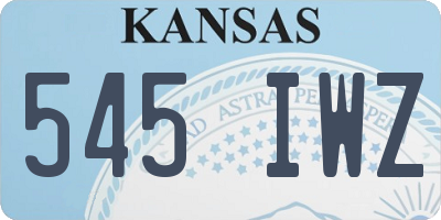 KS license plate 545IWZ