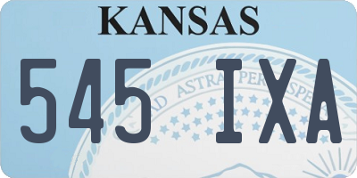 KS license plate 545IXA