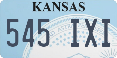 KS license plate 545IXI