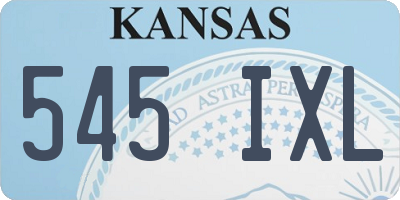 KS license plate 545IXL