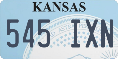 KS license plate 545IXN