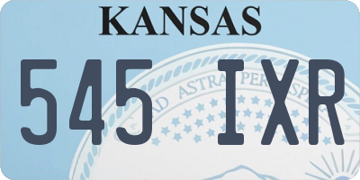 KS license plate 545IXR