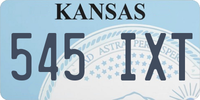 KS license plate 545IXT