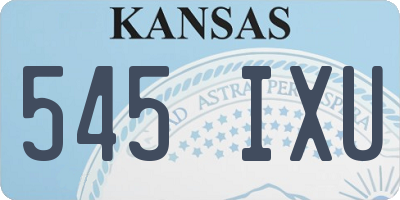 KS license plate 545IXU