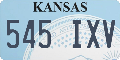 KS license plate 545IXV