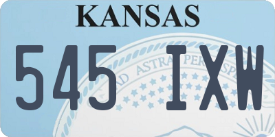 KS license plate 545IXW