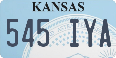 KS license plate 545IYA