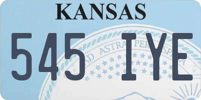 KS license plate 545IYE