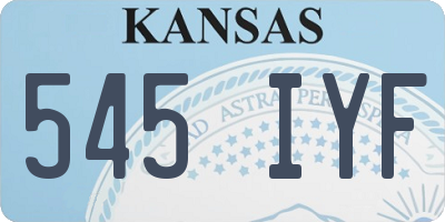 KS license plate 545IYF