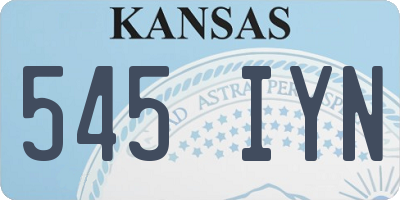 KS license plate 545IYN
