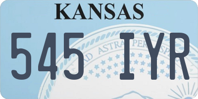 KS license plate 545IYR