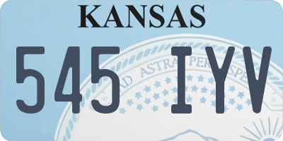 KS license plate 545IYV