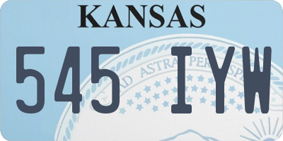 KS license plate 545IYW