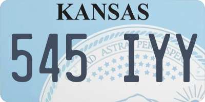 KS license plate 545IYY