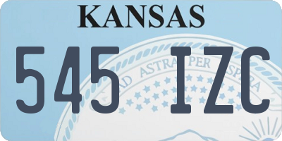 KS license plate 545IZC