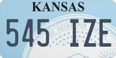 KS license plate 545IZE