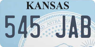 KS license plate 545JAB