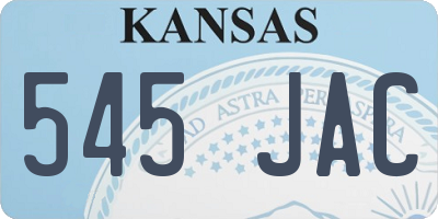 KS license plate 545JAC