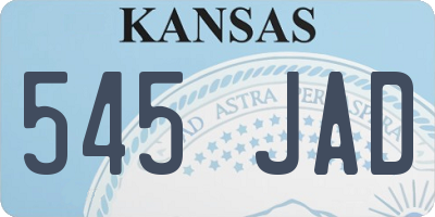 KS license plate 545JAD