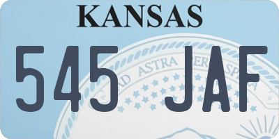 KS license plate 545JAF