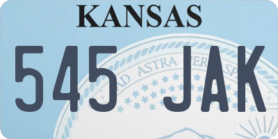 KS license plate 545JAK