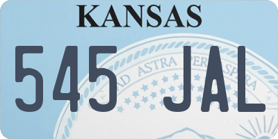 KS license plate 545JAL