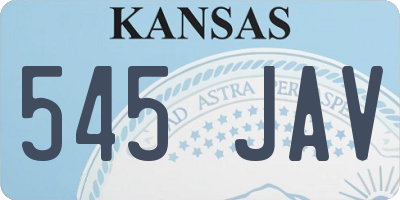 KS license plate 545JAV