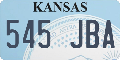 KS license plate 545JBA