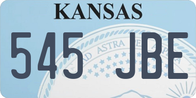 KS license plate 545JBE