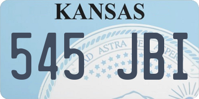 KS license plate 545JBI